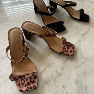 Leopard Print and Black Women's Suede Heels (Two for one deal!)